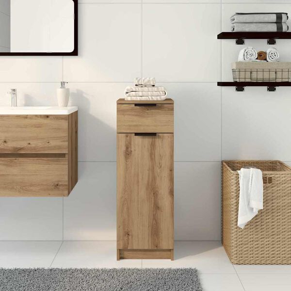 vidaXL Gabinete de Ba&ntilde;o con caj&oacute;n Roble artisan 32 x 34 x 90 cm