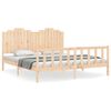 vidaXL Estructura de cama con cabecero madera maciza 180x200 cm