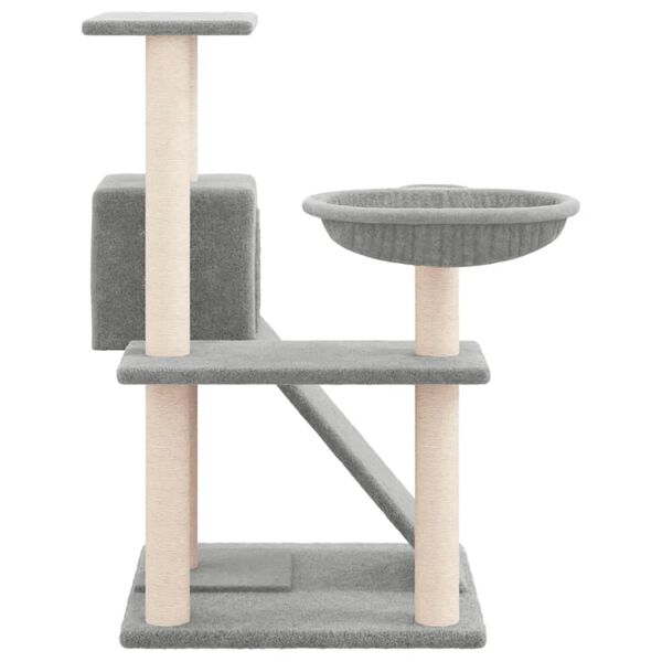 vidaXL Rascador para gatos con postes de sisal gris claro 82 cm