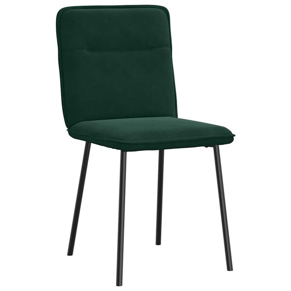 vidaXL Sillas de comedor 2 unidades terciopelo verde oscuro