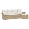 vidaXL Conjunto de sof&aacute; de jard&iacute;n con coj&iacute;n 5 pcs Beige Polirat&aacute;n
