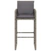 vidaXL Taburetes de cocina con cojines 2 uds ratán sintético gris
