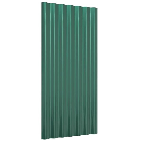 vidaXL Paneles de tejado 36 unidades acero galvanizado verde 80x36 cm