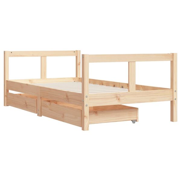 vidaXL Estructura de cama infantil con cajones madera de pino 80x160cm