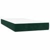 vidaXL Cama box spring colch&oacute;n y LED terciopelo verde oscuro 90x190 cm