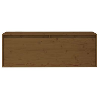 vidaXL Armario de pared madera maciza de pino marrón miel 100x30x35 cm