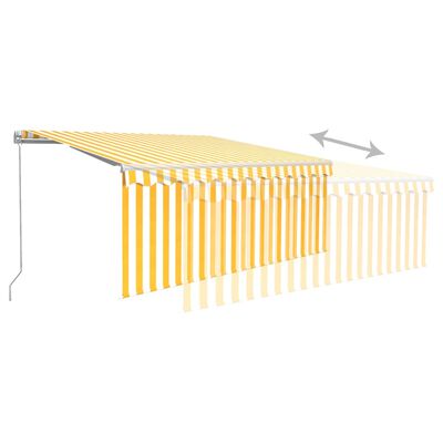 vidaXL Toldo retráctil manual con persiana LED amarillo/blanco 3x2,5 m