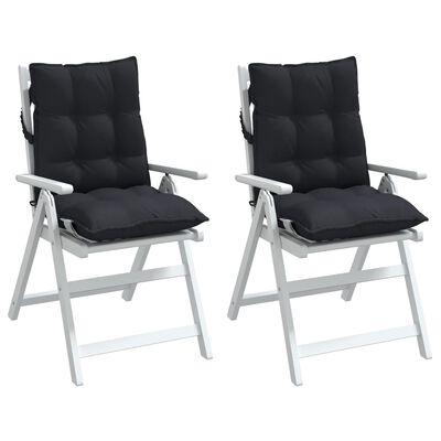 vidaXL Cojines para silla con respaldo bajo 2 uds tela Oxford negro