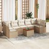 vidaXL Conjunto de sofá de jardín 8 pcs Beige y blanco