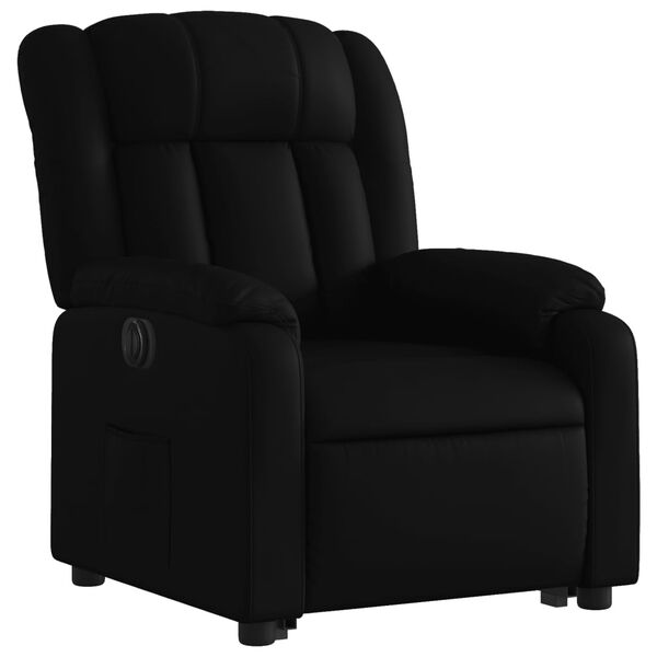 vidaXL Sill&oacute;n reclinable elevable el&eacute;ctrico de cuero sint&eacute;tico negro