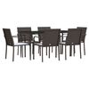 vidaXL Juego comedor jard&iacute;n 7 piezas y cojines rat&aacute;n sint&eacute;tico y acero