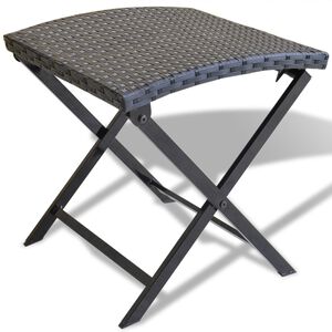 vidaXL Taburete plegable rat&aacute;n sint&eacute;tico negro