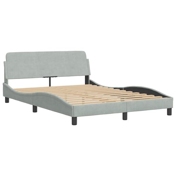 vidaXL Estructura de cama Dover terciopelo gris claro 120x200 cm