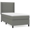 vidaXL Cama box spring con colch&oacute;n tela gris oscuro 90x200 cm
