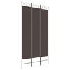vidaXL Biombo divisor de 3 paneles de tela marr&oacute;n 120x220 cm