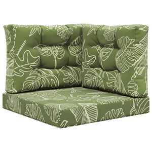 vidaXL Coj&iacute;n para sof&aacute; de exterior 3 pcs Dise&ntilde;o de Hojas Poli&eacute;ster