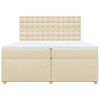 vidaXL Cama box spring con colch&oacute;n tela color crema 200x200 cm