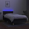 vidaXL Cama box spring con colch&oacute;n LED tela negro 80x200 cm