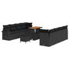 vidaXL Conjunto de sof&aacute; de jard&iacute;n 11 uds. Negro Polirat&aacute;n