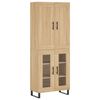 vidaXL Aparador alto madera contrachapada color roble 69,5x34x180 cm