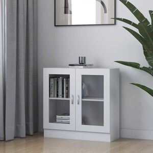 vidaXL Vitrina de madera contrachapada blanco 82,5x30,5x80 cm