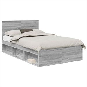 vidaXL Estructura de cama con cabecera Gris Sonoma 120 x 190 cm
