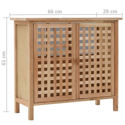 vidaXL Mueble de lavabo madera maciza de nogal 66x29x61 cm