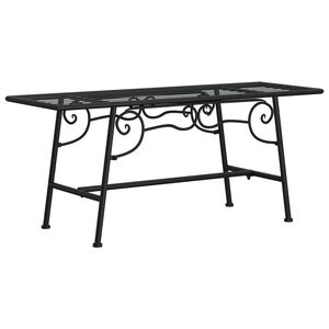 vidaXL Banco de jard&iacute;n de acero negro 110 cm