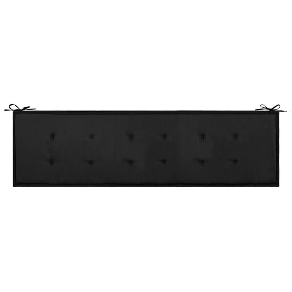 vidaXL Coj&iacute;n para banco de jard&iacute;n negro y gris 200x50x3 cm