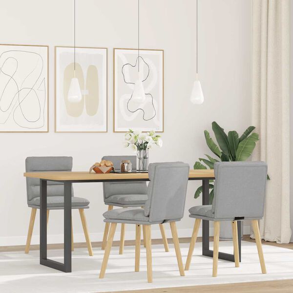 vidaXL Sillas de comedor 4 uds tela gris nube