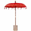 vidaXL Paraguas balin&eacute;s con base Rojo 185 x 185 x 260 cm Algod&oacute;n