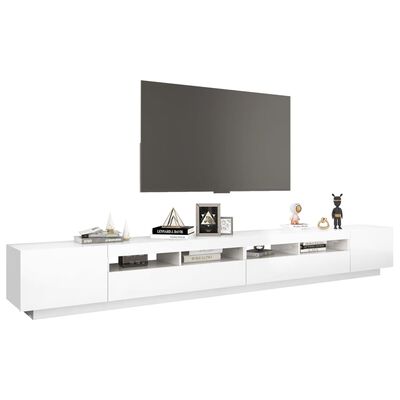 vidaXL Mueble para TV con luces LED blanco brillante 300x35x40 cm
