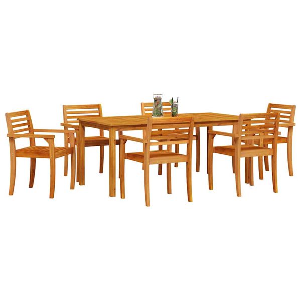 vidaXL Conjunto de Comedor de Jard&iacute;n 7 pcs Marr&oacute;n