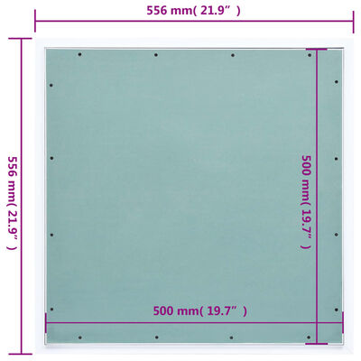 vidaXL Panel de acceso marco de aluminio y placa de yeso 500x500 mm