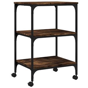 vidaXL Soporte de impresora 3 niveles roble ahumado 50x41x75 cm