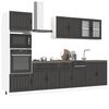 vidaXL Mueble de cocina Kalmar negra 7 piezas madera contrachapada