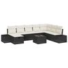 vidaXL Conjunto de sof&aacute; de jard&iacute;n 9 uds. Negro rat&aacute;n sint&eacute;tico