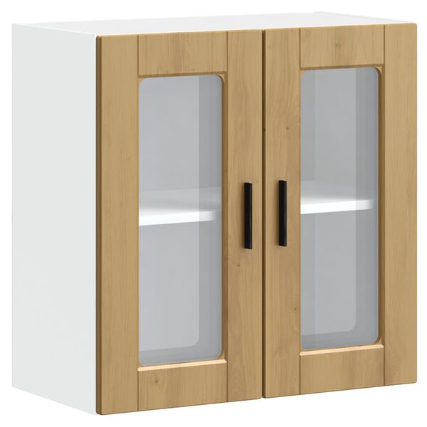 vidaXL Armario pared para cocina puerta cristal Porto roble artesanal