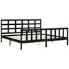 vidaXL Estructura de cama con cabecero madera maciza negro 180x200 cm