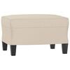 vidaXL Sill&oacute;n con taburete tela de microfibra crema 60 cm