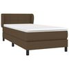 vidaXL Cama box spring con colch&oacute;n tela marr&oacute;n oscuro 90x200 cm