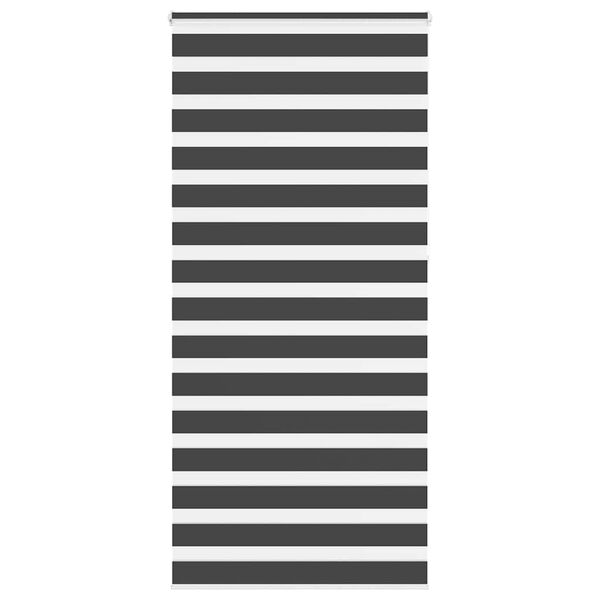 vidaXL Estor cebra negro 115x230 cm tejido ancho 110,9 cm poli&eacute;ster