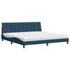 vidaXL Cama con colch&oacute;n Hanko terciopelo azul oscuro 200x200 cm