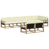 vidaXL Conjunto de sof&aacute;s de exterior 8 uds. Blanco y Crema
