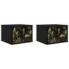 vidaXL Mesita de noche de pared RHENEN 2 uds. Roble Negro