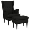 vidaXL Sill&oacute;n con Pouf 2 uds. Negro Tela
