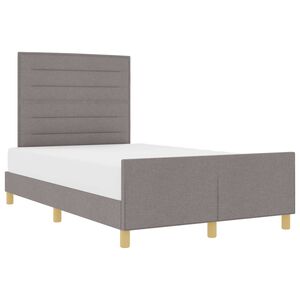 vidaXL Estructura de cama con cabecera Taup&eacute; 140 x 190 cm tela