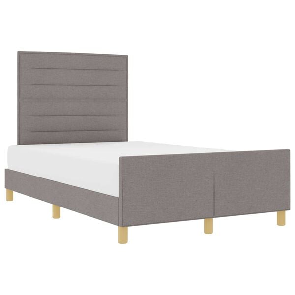 vidaXL Estructura de cama con cabecera Taup&eacute; 140 x 190 cm tela