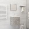 vidaXL Set muebles de ba&ntilde;o 2 piezas madera contrachapada gris hormig&oacute;n
