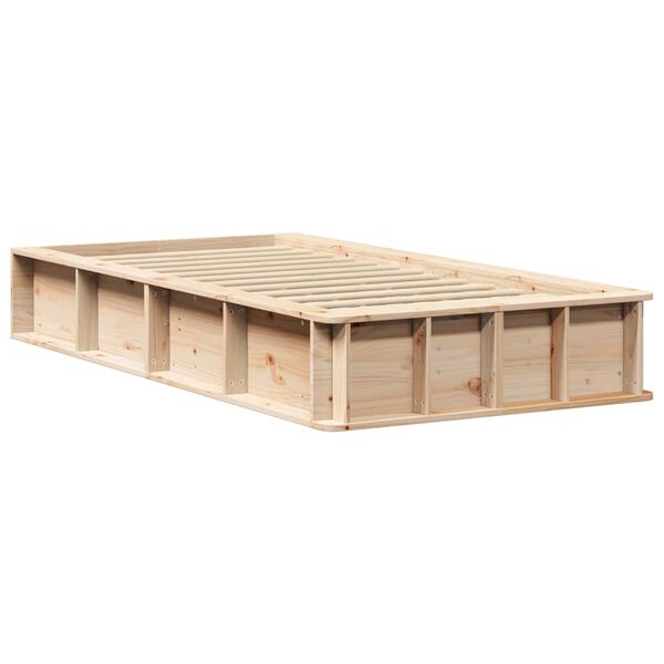 vidaXL Estructura de cama Marr&oacute;n 90 x 200 cm Madera de pino macizo